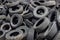 Pile of junk tires to be reused, recycled or repaired.