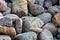 A pile of large cobblestones