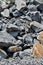 pile of large granite rocks railroad ballast