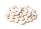Pile of lima beans closeup on white