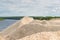 Pile of macadam stone in quarry