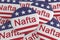 Pile of Nafta Buttons With US Flag, 3d illustration