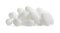 Pile of natural silkworm cocoons on white background