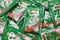 A pile of nutritious Milo chocolate malt beverage sachets