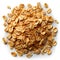 Pile of oats, a plantbased superfood ingredient on a white background