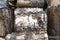 Pile of old birch and aspen firewood, firewood background,