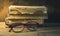 Pile of old book and eyeglasses