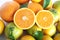 A pile of orange fruits on an isolated background.