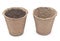 Pile peat pots for growing seedlings