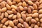 Pile of peeled almond background