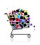 Pile of photos in shopping cart for your design