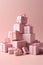 Pile of pink giftboxes