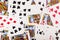 Pile of poker card texture. Casino cards