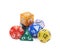 Pile of polyhedral dices isolated