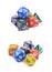 Pile of polyhedral dices isolated