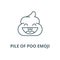 Pile of poo emoji vector line icon, linear concept, outline sign, symbol