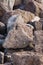 Pile of porous volcanic rocks