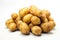 A pile of potatoes on a white background. Generative AI