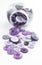 Pile of purple sewing buttons