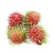 pile of rambutan isolated on white