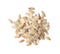 Pile of raw melon seeds on white background. Vegetable planting