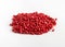 Pile of red plastic granules