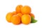 Pile of ripe oranges isolated on white background