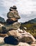 Pile of rocks guiding the way of a hike