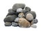 Pile rocks isolated on white background