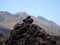 A pile of rocks on the slopes of Mount Batur