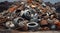 pile of rusty metalls, metall factory