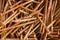 Pile of rusty nails in closeup