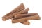 Pile of sandalwood sticks isolated on white background. Chandan or sandalwood