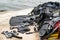 Pile of Scuba Diving Equipment Drying on Dock