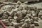 Pile of setts stones in a construction site