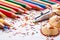 Pile of sharp coloured drawing pencils on table.