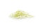 Pile of shredded fresh ripe cabbage on white background