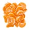 Pile of slice sections of tangerine isolated over