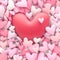 Pile of soft pastel pink hearts with large center red heart for Valentine`s day or other romantic themed holiday. 3d Render