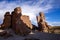 Pile of stones above the ground to create a background