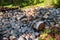 Pile of stones for repairing the road on Anzersky island