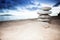 Pile of stones on the seashore