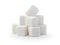 Pile of sugar cubes isolated