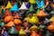 Pile of tagine pots. Marrakesh. Morocco