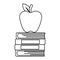 Pile text books and apple