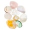 Pile of transparent natural mineral gemstones