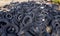 Pile of utilized tires