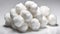 A pile of white cotton balls