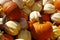 Pile of White Squash and Pumpkins