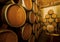 Pile Wine barrels